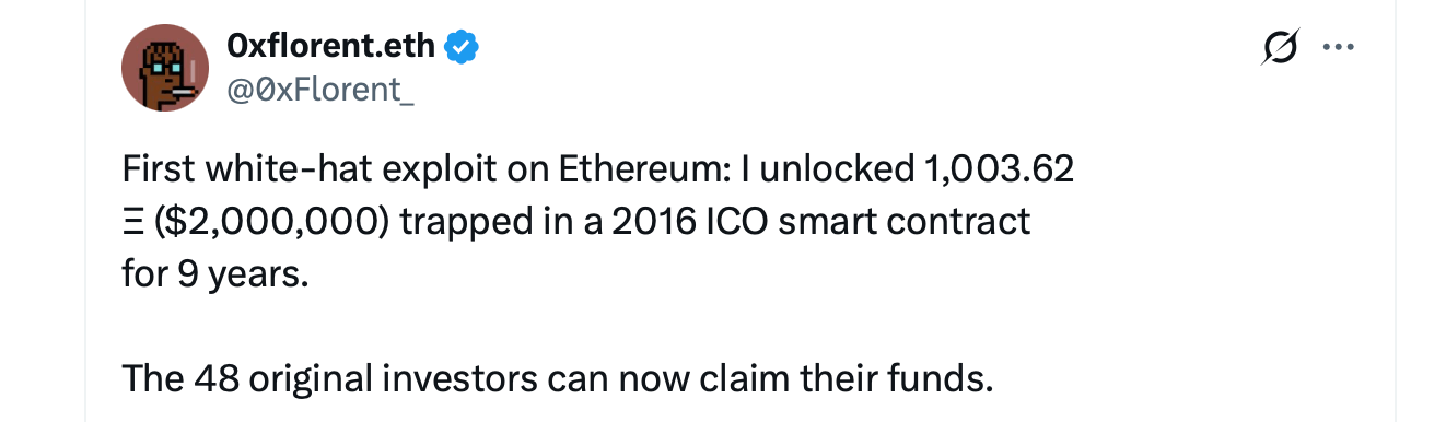X post from the researcher. 