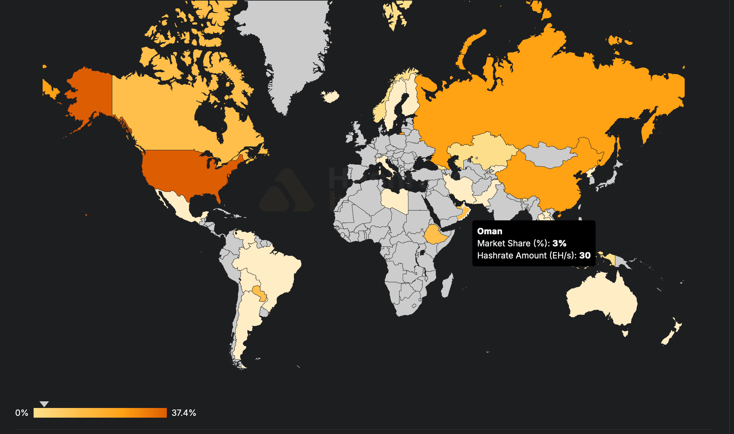 A Second Nation Just Built a State Bitcoin Mining Pool — Oman's Omanhash.om Redraws the Map Hashrateindex.com chart on June 17, 2026.