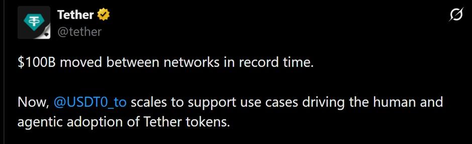 Tweet discussing Tether's recent flip of Ether in terms of TVL.