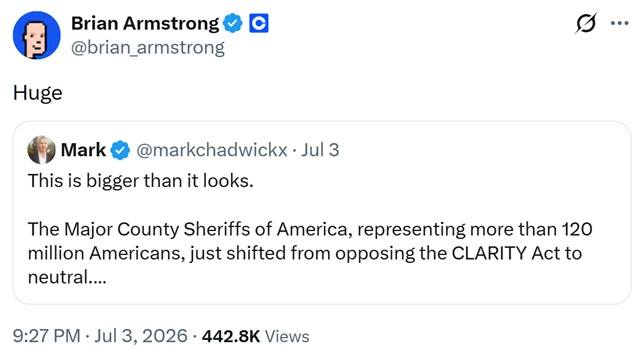 Major County Sheriffs of America, Representing 130 Million People, Moves to Neutral on CLARITY Act Major County Sheriffs of America, Representing 130 Million People, Moves to Neutral on CLARITY Act