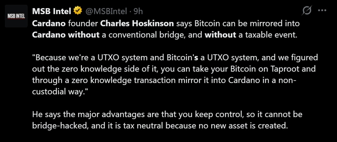Charkes Hoskinson has once again accused Ethereum of stealing its eUTXO model.