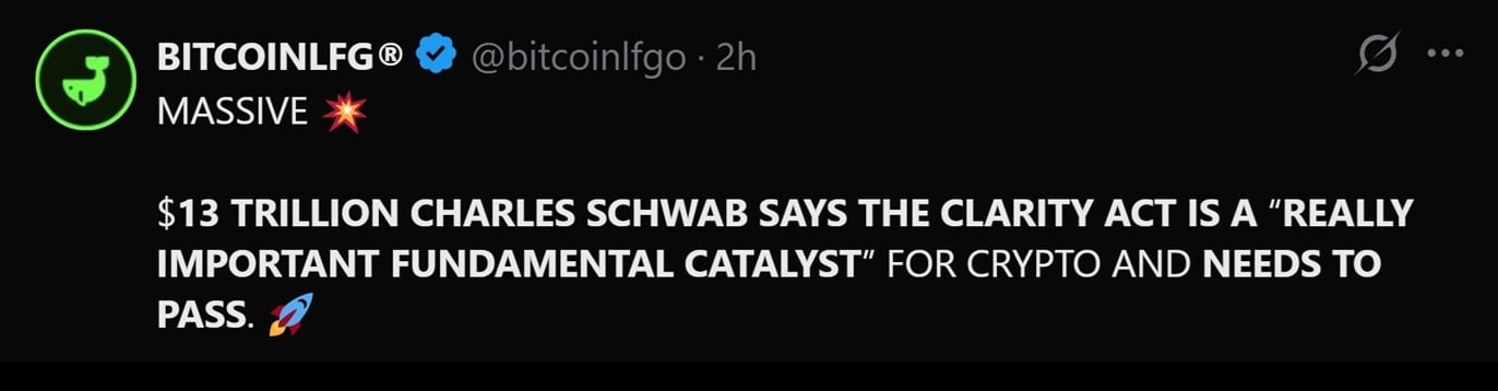 Charles Schwab comments on Clarity ACT