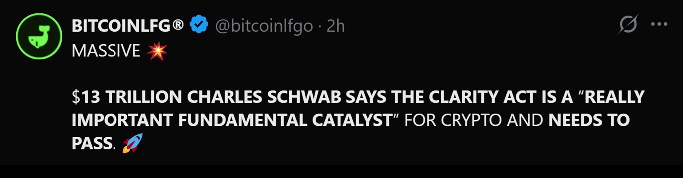 Charles Schwab comments on Clarity ACT
