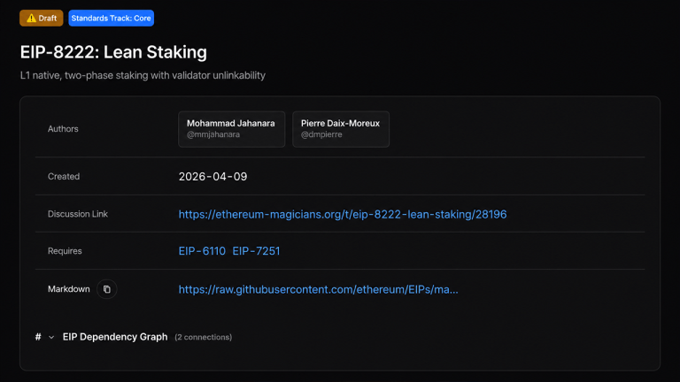 Ethereum Upgrade EIP 8222 Targets Institutional Privacy