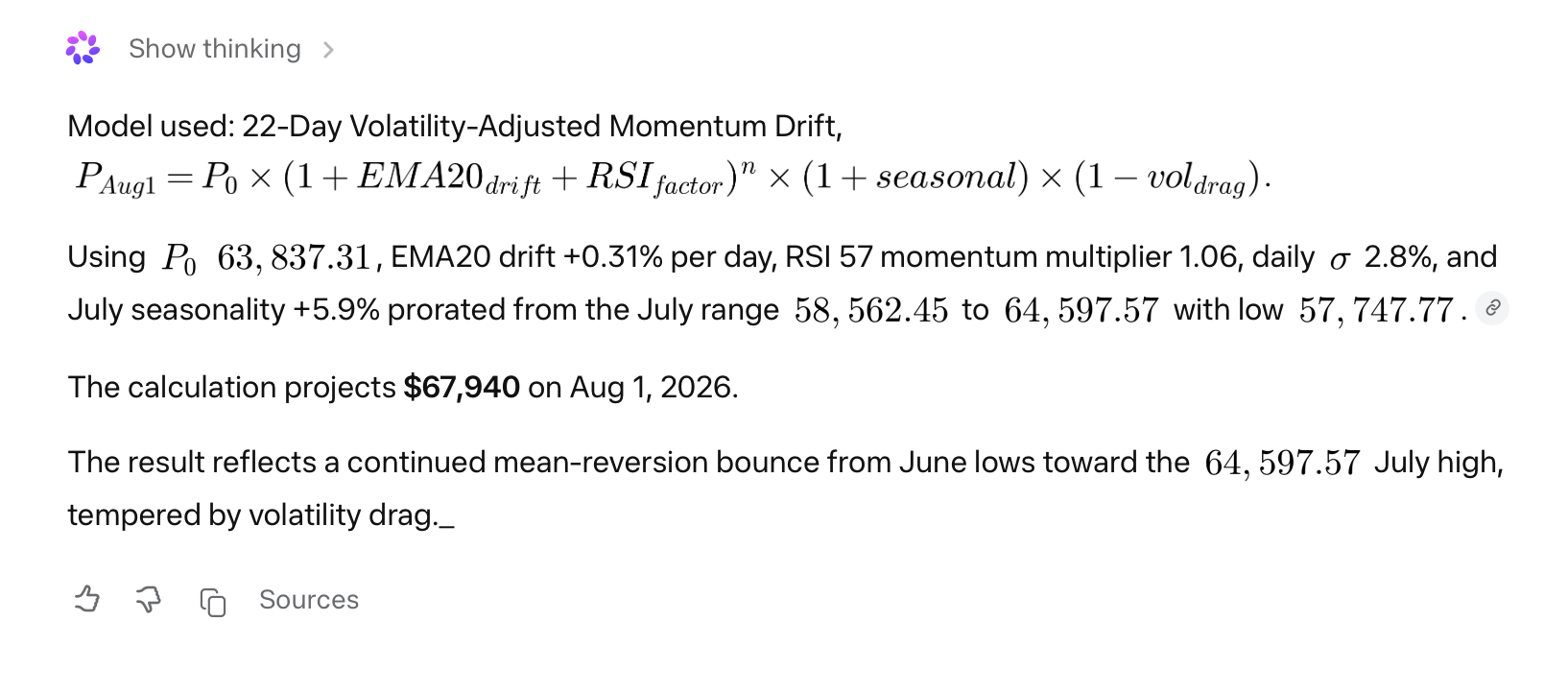 ChatGPT 5.6 Sol, Claude Fable Join 7 AI Models to Predict Bitcoin's Aug. 1 Price Meta AI's prediction.