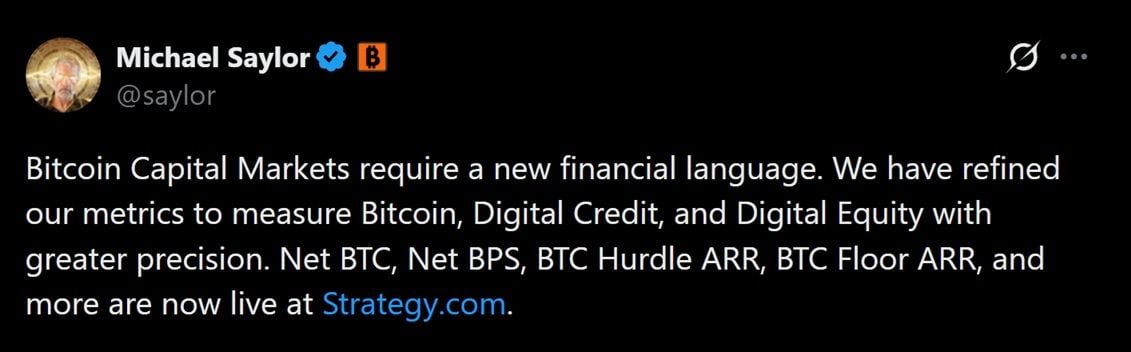 Tweet discussing Strategy's latest rollout.