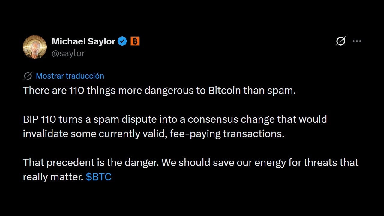 ‘110 Things More Dangerous’: Michael Saylor Slams Bitcoin’s Controversial Anti-Spam Fork