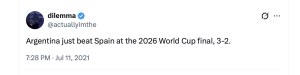 Le champion de l'UFC Conor McGregor risque 100 000 $ sur la prophétie virale de la Coupe du monde 3-2 avec un salaire de 3,6 millions de dollars Capture d'écran du post Dilemme X de 2021.