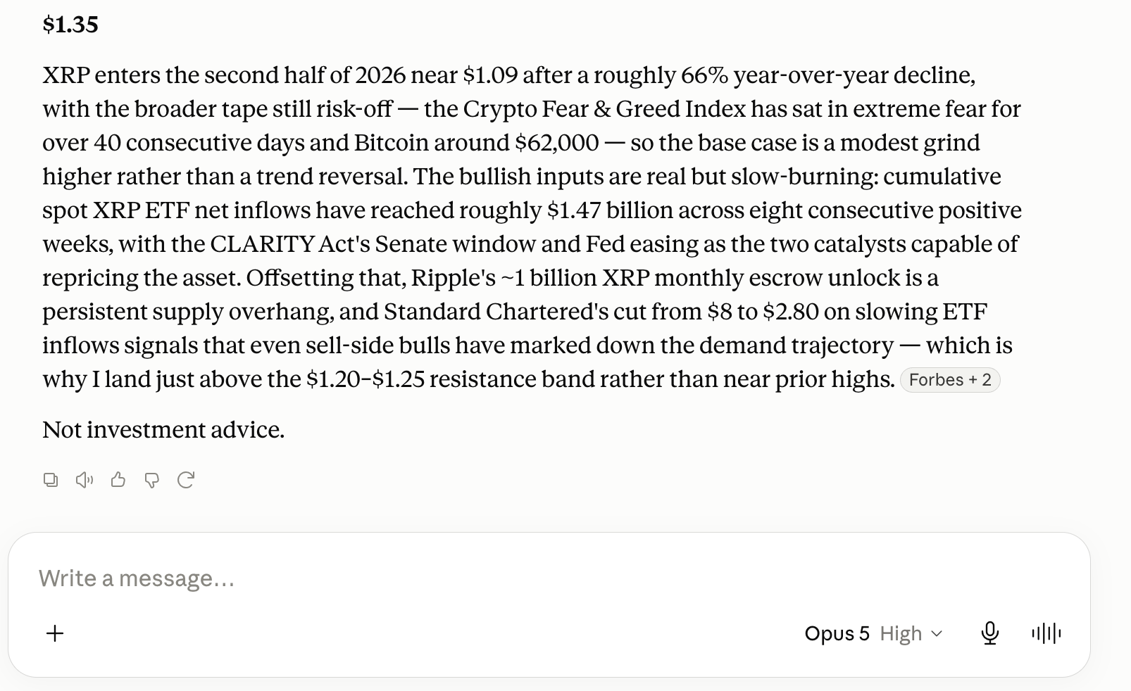 $1.32 to $3.75: Nine Top AI Models Predict XRP's 2026 Finish, One Breaks Away Claude Opus 5