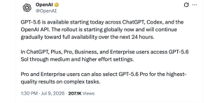 AI Giants lance 4 modèles Frontier en 3 semaines alors que la course entre en surmultipliée Capture d'écran de la publication OpenAI X.
