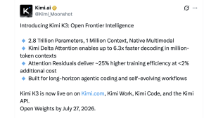 AI Giants lance 4 modèles Frontier en 3 semaines alors que la course entre en surmultipliée Kimi Moonshot X publie une capture d'écran.