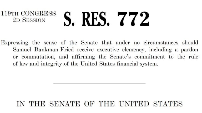 Senate Rejects Potential Pardon for Sam Bankman Fried