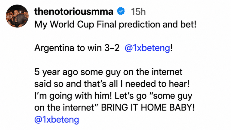 Conor McGregor Bets 100K on Wild World Cup Soccer Prophecy