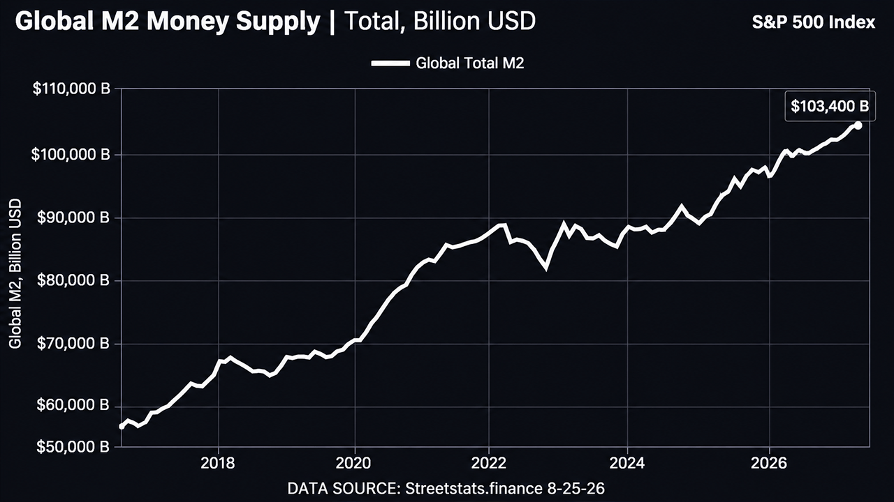Bitcoin Price Left Behind? Record Global M2 Could Put BTC on a Launchpad