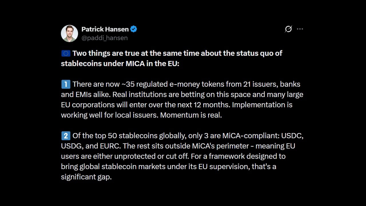 Circle Warns MiCA Rules Cut off EU Users From Top Stablecoins