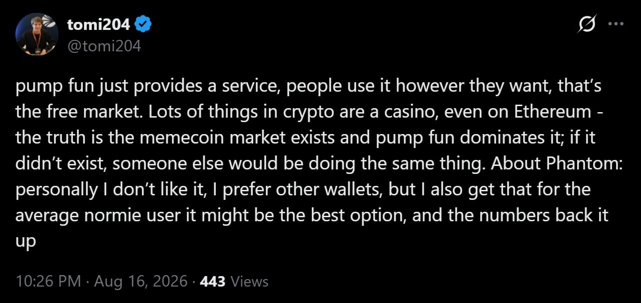 Response to Curve founder's criticism of Solana.