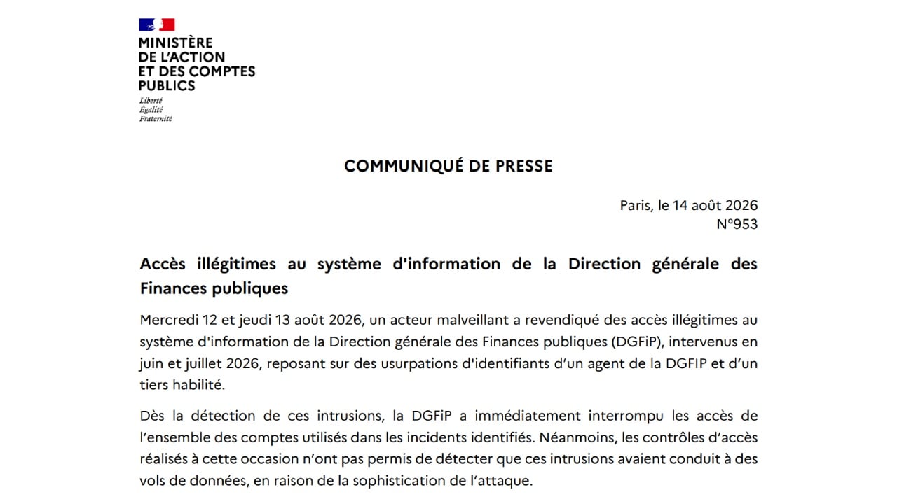 French Tax Agency Admits Data Breach as Hacker Steals 678k Records