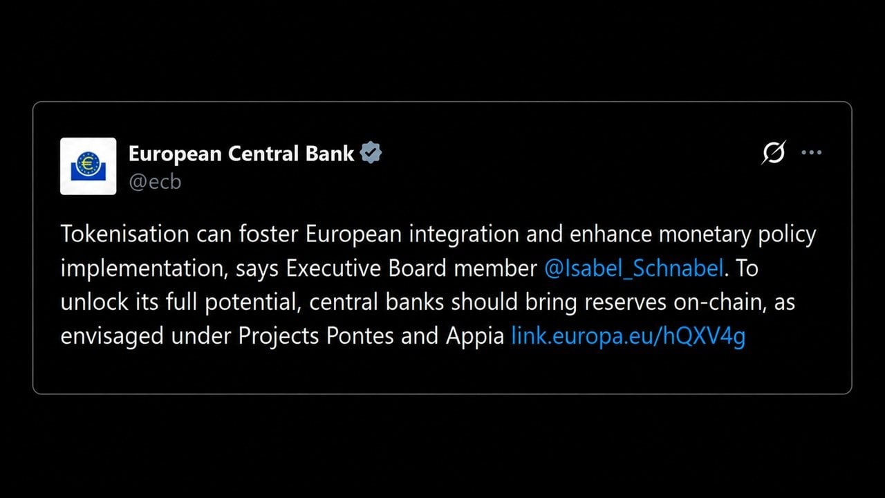 ECB’s Schnabel Says Central Bank Money ‘Must Go Onchain’