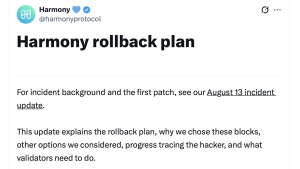 Harmony Protocol to Roll Back Network After Massive Exploit Harmony Protocol to Roll Back Network After Massive Exploit