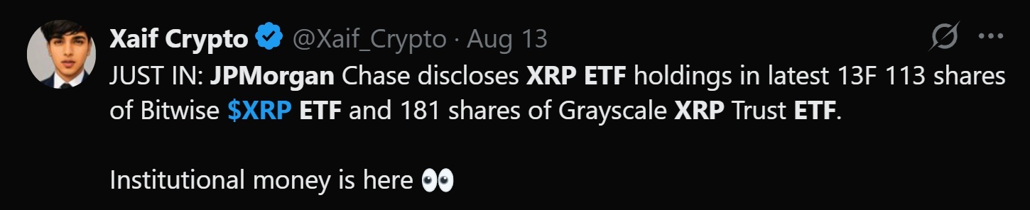 JPMorgan filings reveal XRP exposure