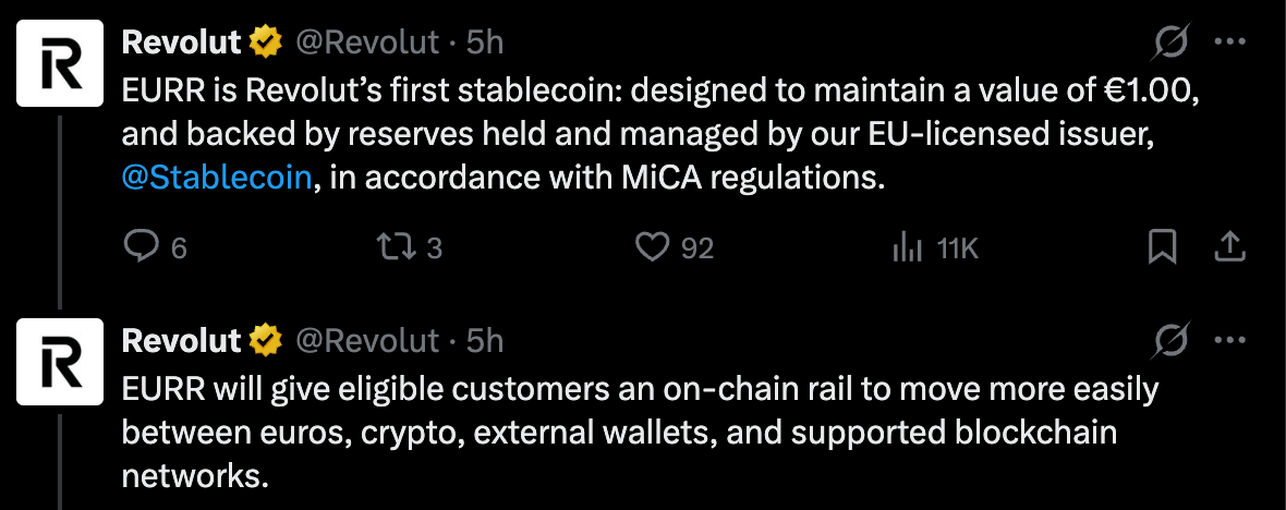 Revolut Brings Euro-Backed Stablecoin to 3 European Markets