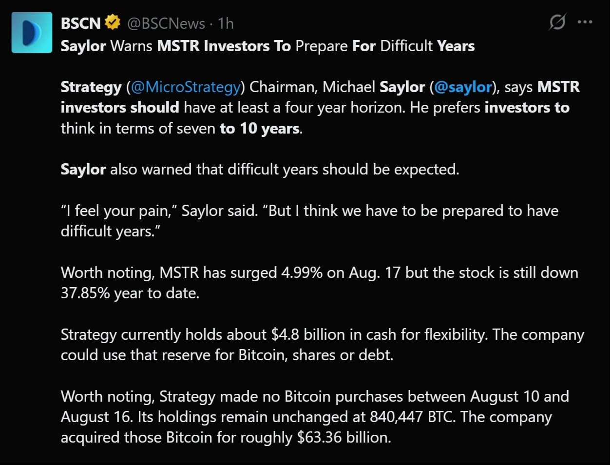 Saylor's comments on MSTR