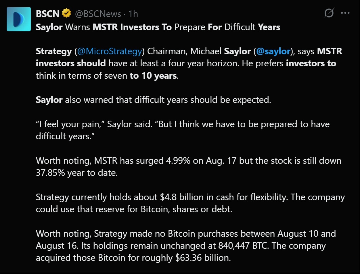 Saylor's comments on MSTR