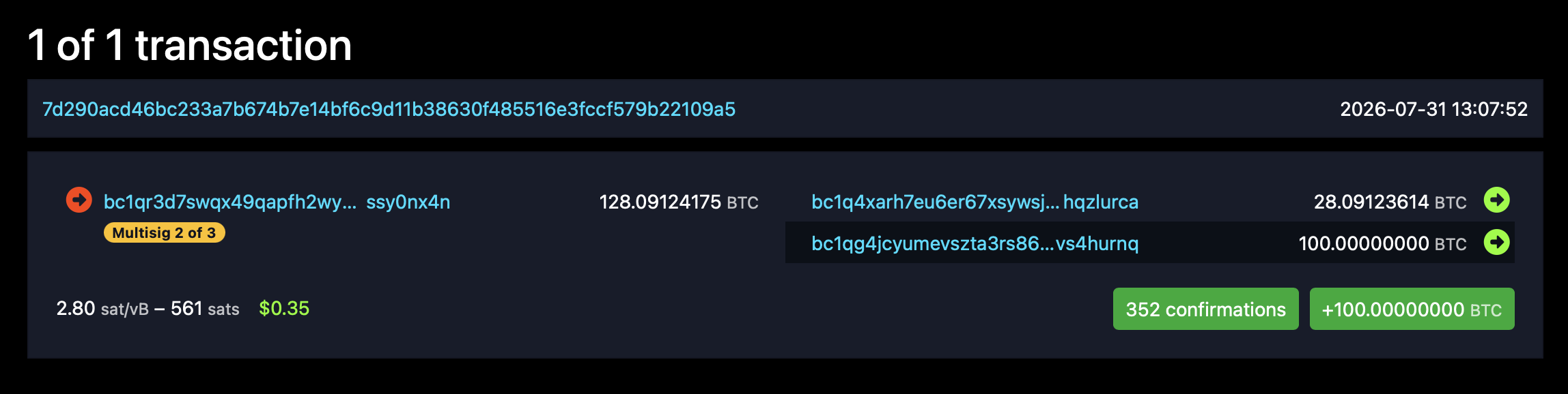 Bitgo CEO Funds 100 BTC Wallet, Dares Anthropic's AI to Steal It Bitcoin address transfer screenshot