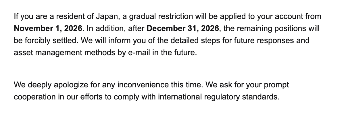 Screenshot of the Bitget message translated. 