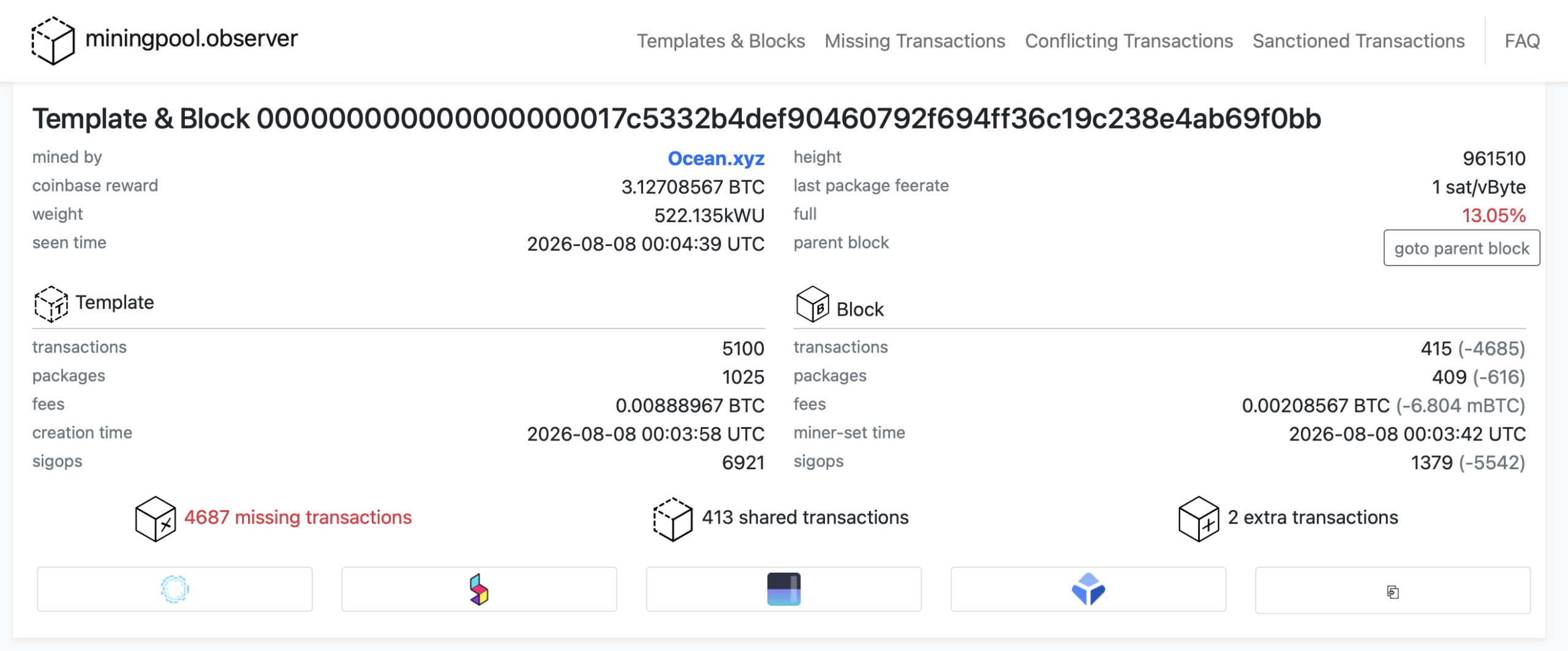 Bitcoin Fork Watch: Where to Track BIP-110’s Showdown Live Miningpool.observer screenshot