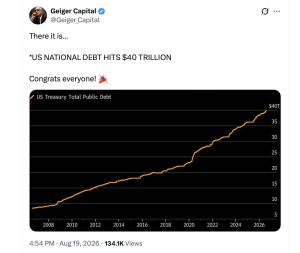 Trump Opens Bitcoin Door as US Debt Blows Past $40 Trillion X screenshot
