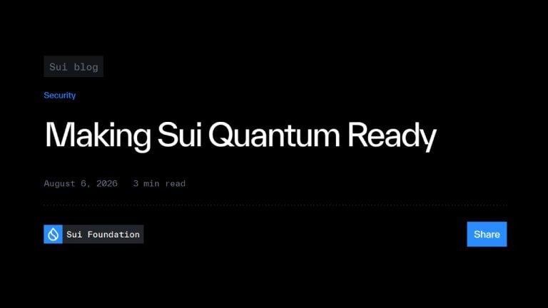 Sui Signals Q1 2027 Mainnet Upgrade to Avert Quantum Threat