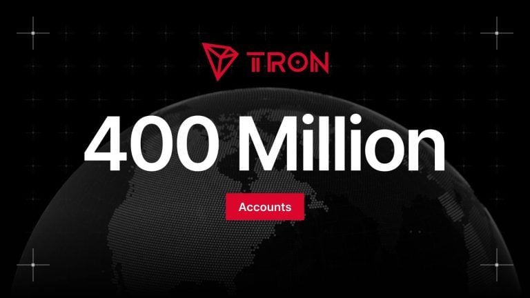 TRON Surpasses 400 Million Accounts as Total Transfer Volume Nears $30 Trillion