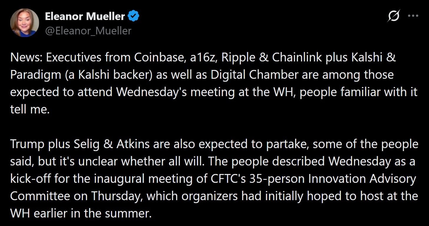 Trump set to host prominent crypto entities in the White House.