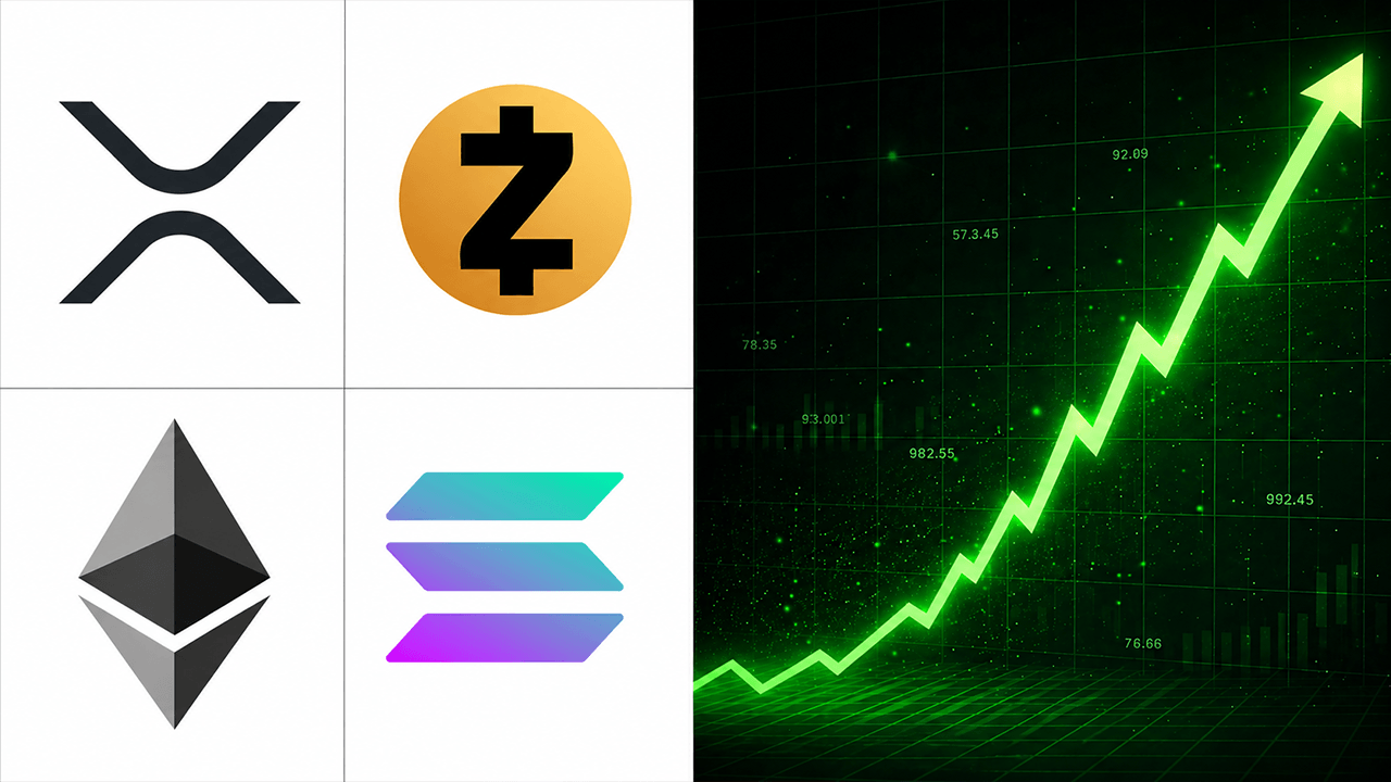 ZEC, SOL, and XRP Rally as Ethereum Breaches $2,000