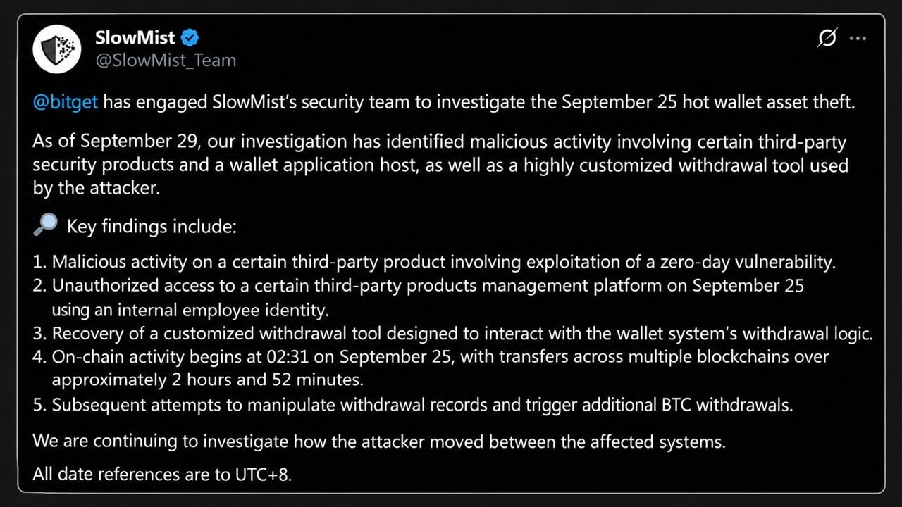 Bitget Hackers Were Inside the Exchange for 25 Days Before $388M Heist