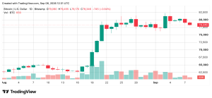 Bitcoin Price Loses Steam as Bears Circle Critical $78K Floor BTC/USD 24-hour chart via Bitstamp on Sept. 8, 2026, screenshot.