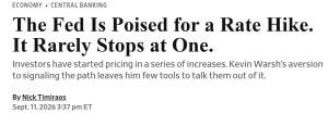 WSJ reports on the potential fed rate hike