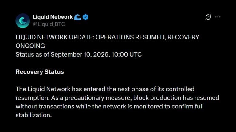 Liquid Network Starts Recovery After 4,000 BTC Exploit