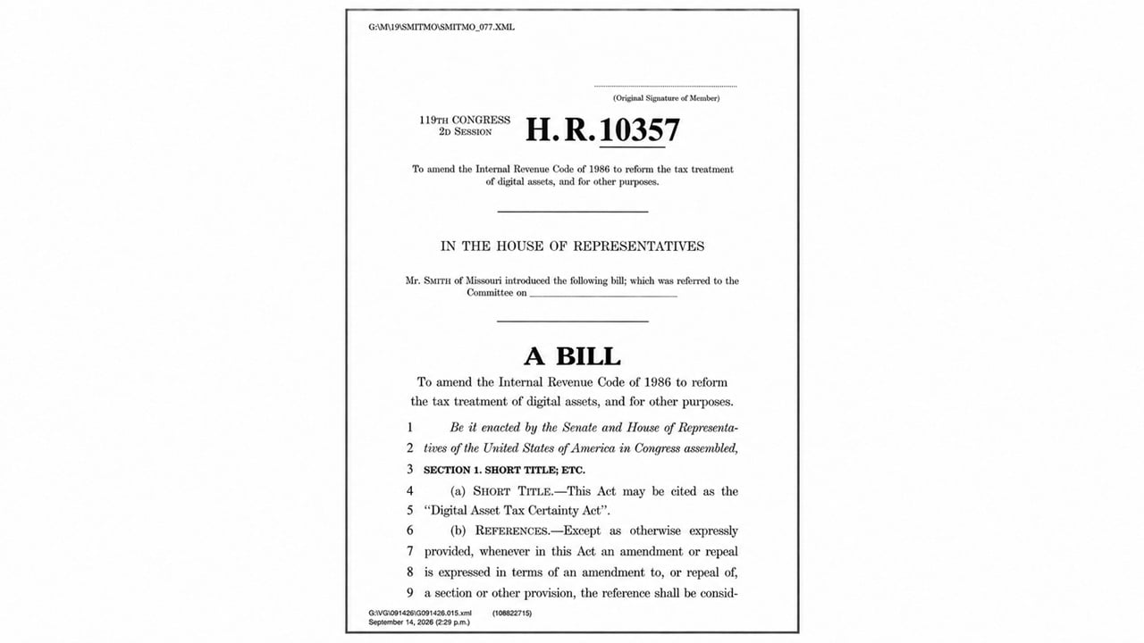 House Crypto Tax Bill Exempts Small Fees but Targets High-Volume Traders