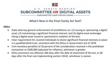 What's New in the Final CLARITY Act Ahead of the Senate Vote