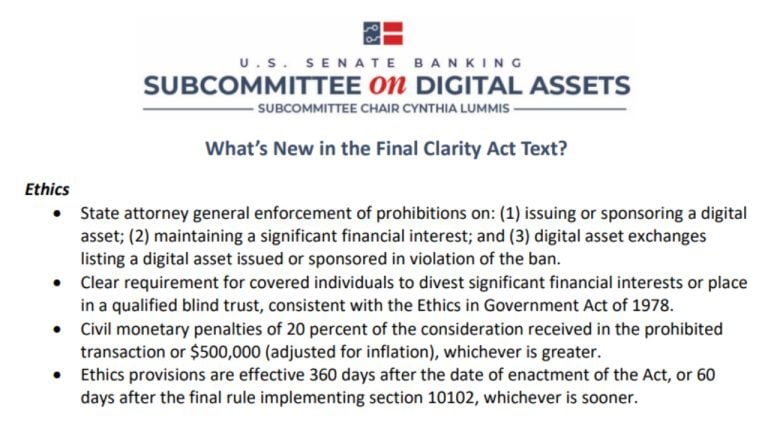 Senate Prepares for Key CLARITY Act Vote on Crypto Rules