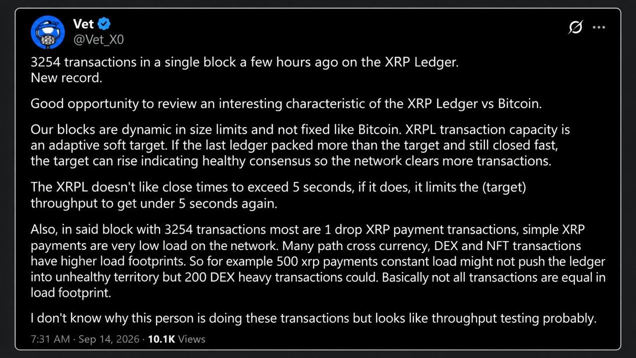 XRP Ledger Broke Its Transaction Record, and 20 Wallets Did Most of It