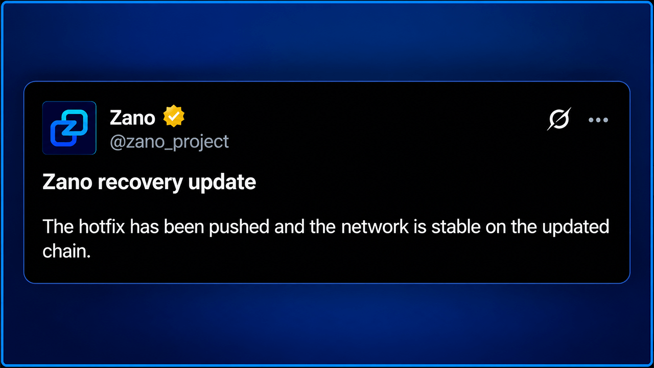 Zano Network Stabilizes After 30-Day Blockchain Rollback