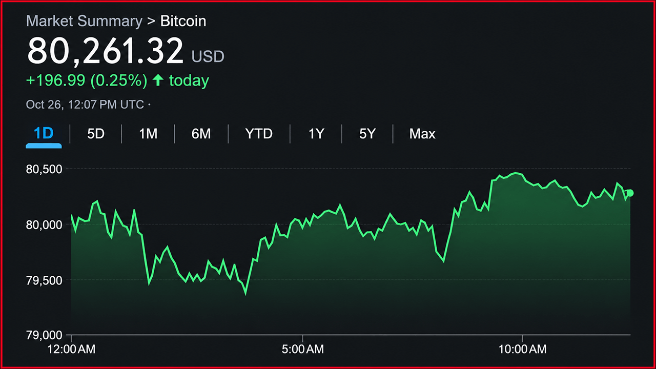 Bitcoin Holds Near $80K as Technical Indicators Suggest Short-Term Weakness