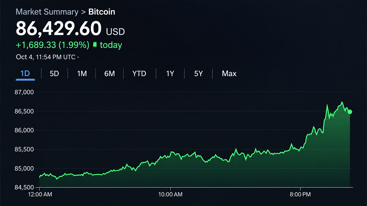 Bitcoin Approaches $87K as October Seasonality Supports Rally