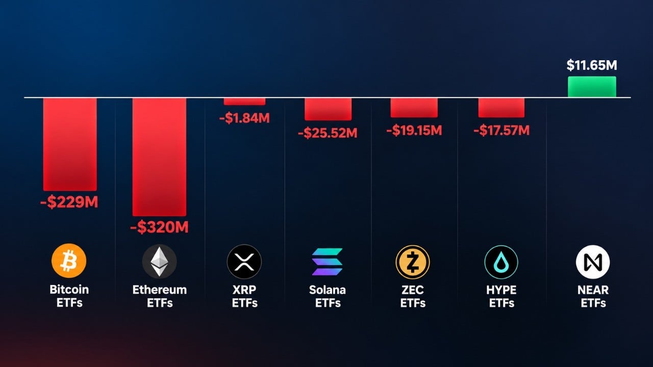 Crypto ETFs See $593M in Outflows as Selling Pressure Persists Across Bitcoin and Ether