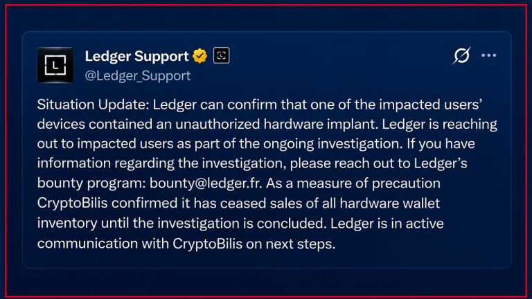 Ledger Finds Unauthorized Implant in Customer’s Hardware Wallet
