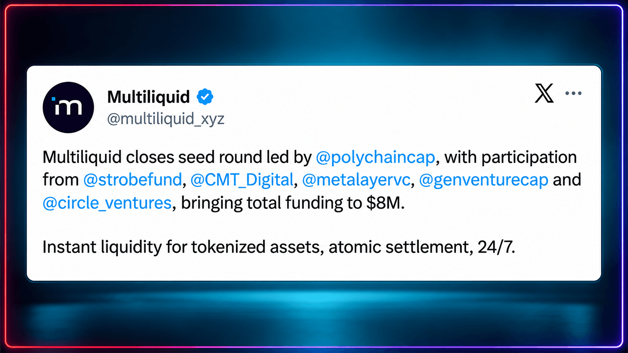 Multiliquid Raises $8M to Challenge Slow Settlement on Wall Street