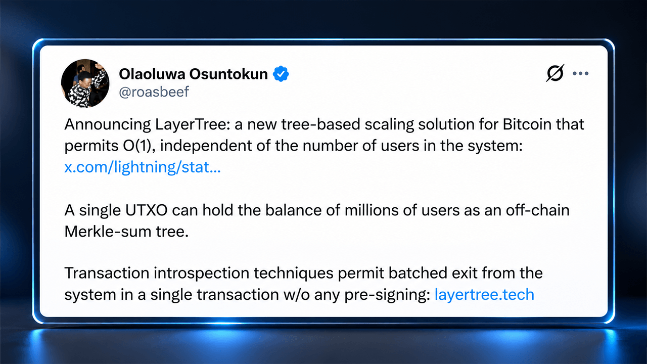 New Tree-Based Bitcoin Scaling Proposal Could Enable Millions to Share Single Output